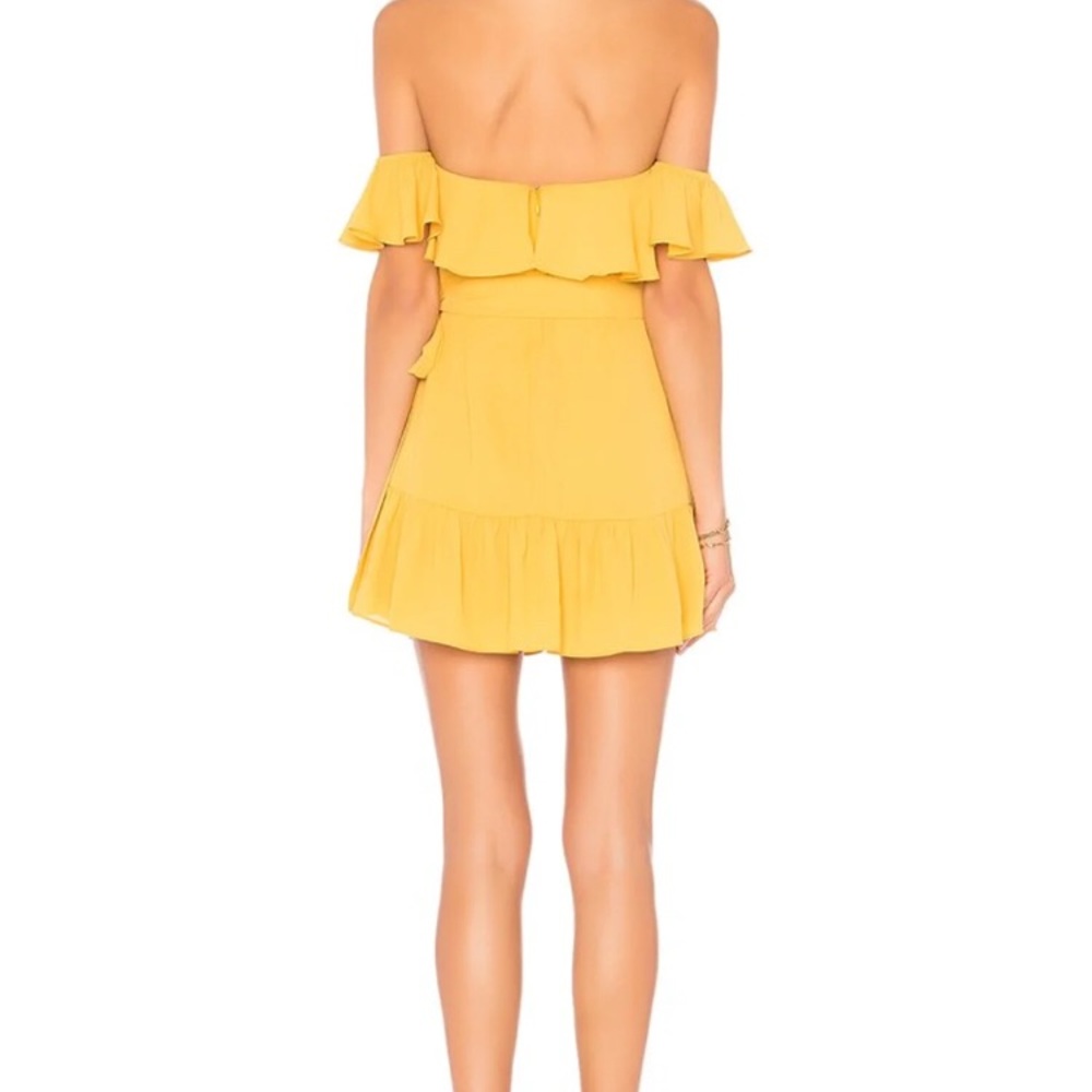 yellow off the shoulder dress revolve by the way